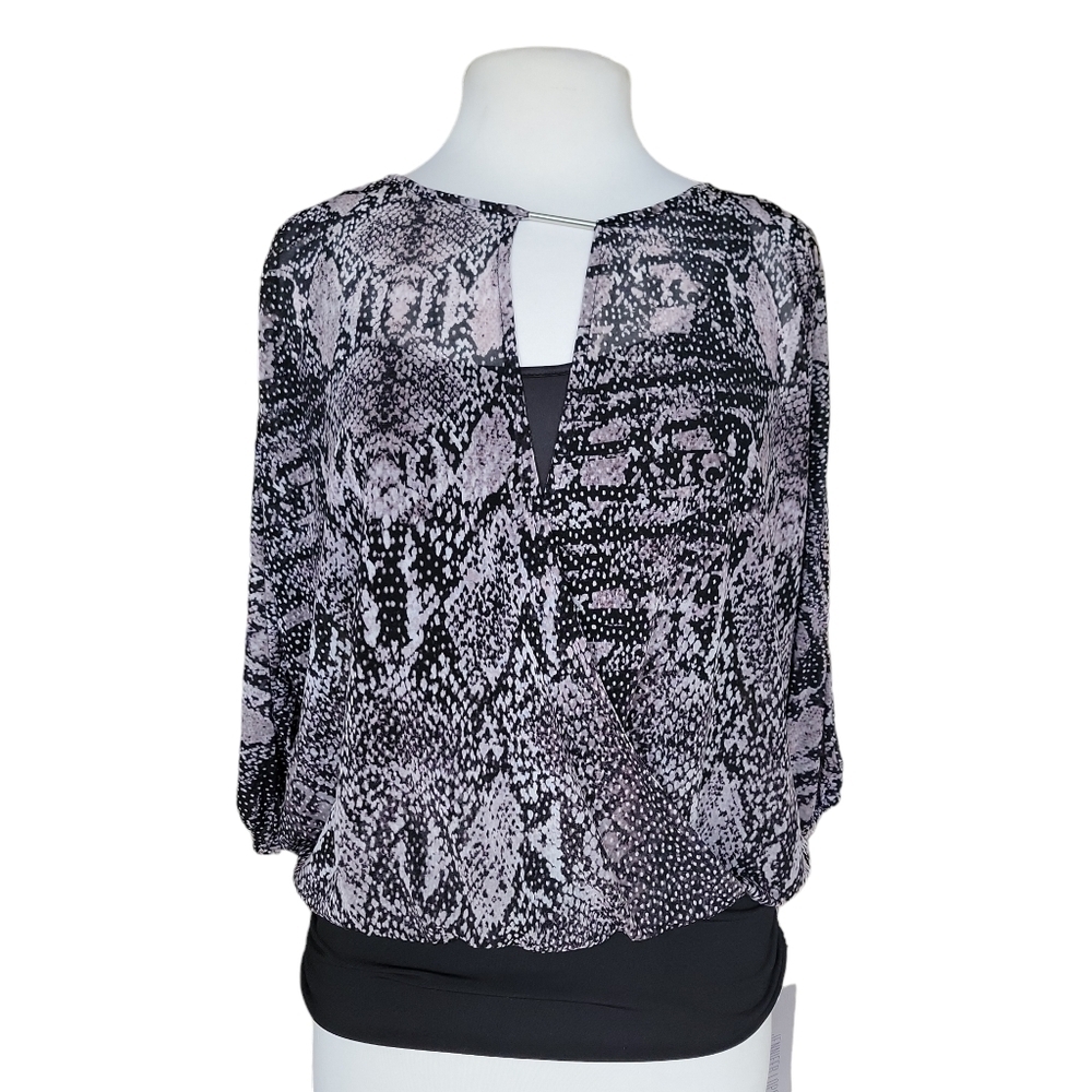 Jennifer Lopez NWT Purple Snake Print Y2K Wrap Top Women's Size S